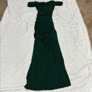 Elegant Green Off-Shoulder Dress